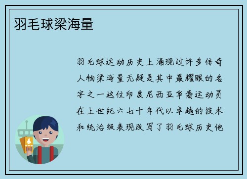 羽毛球梁海量